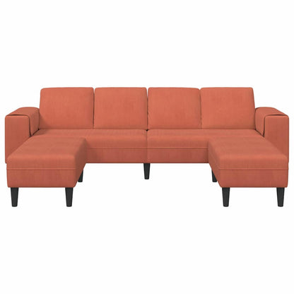 Stof Sofa Med Pude Rød Orange 208 Cm Corduroy Stof