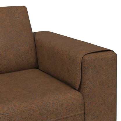 Sofa Sæt Brun Faux Suede Læder