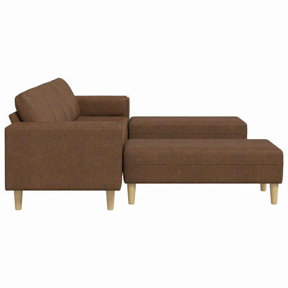 Sofa Sæt Brun Faux Suede Læder