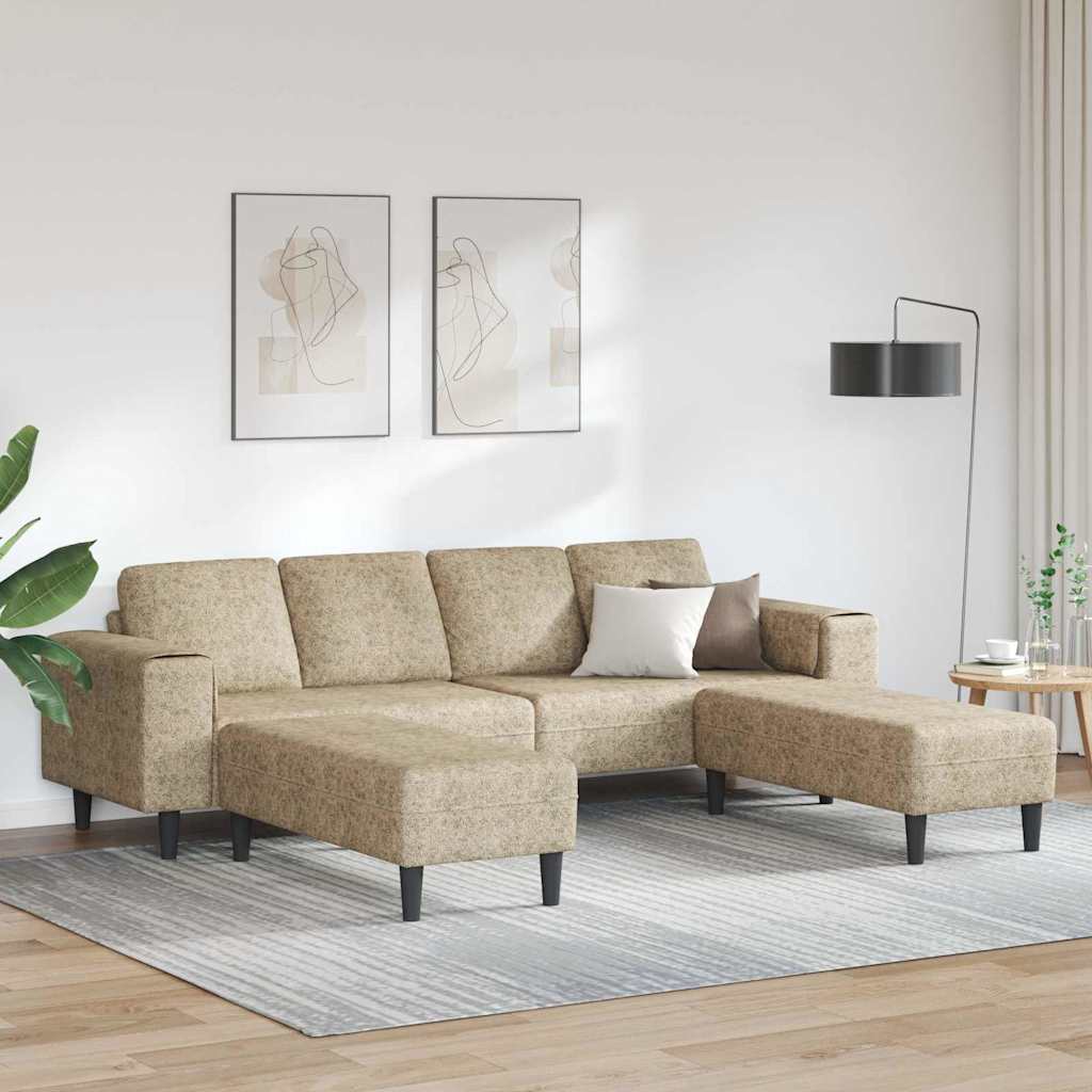 Sofa Sæt Lysegrå Faux Suede Læder