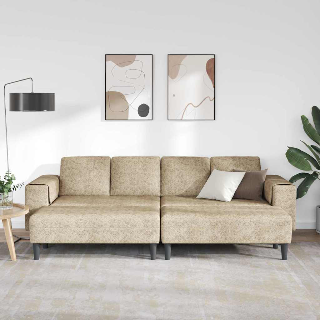 Sofa Sæt Lysegrå Faux Suede Læder