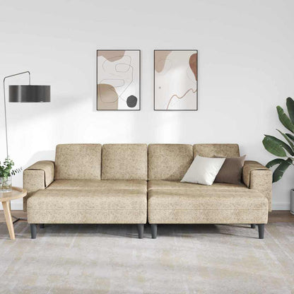 Sofa Sæt Lysegrå Faux Suede Læder