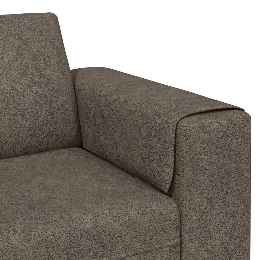 Sofa Sæt Mørkegrå Faux Suede Læder