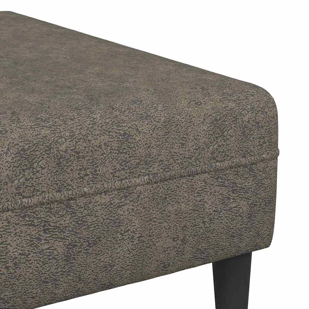 Sofa Sæt Mørkegrå Faux Suede Læder