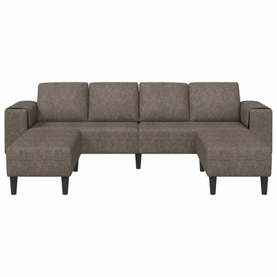 Sofa Sæt Mørkegrå Faux Suede Læder
