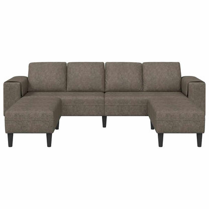 Sofa Sæt Mørkegrå Faux Suede Læder