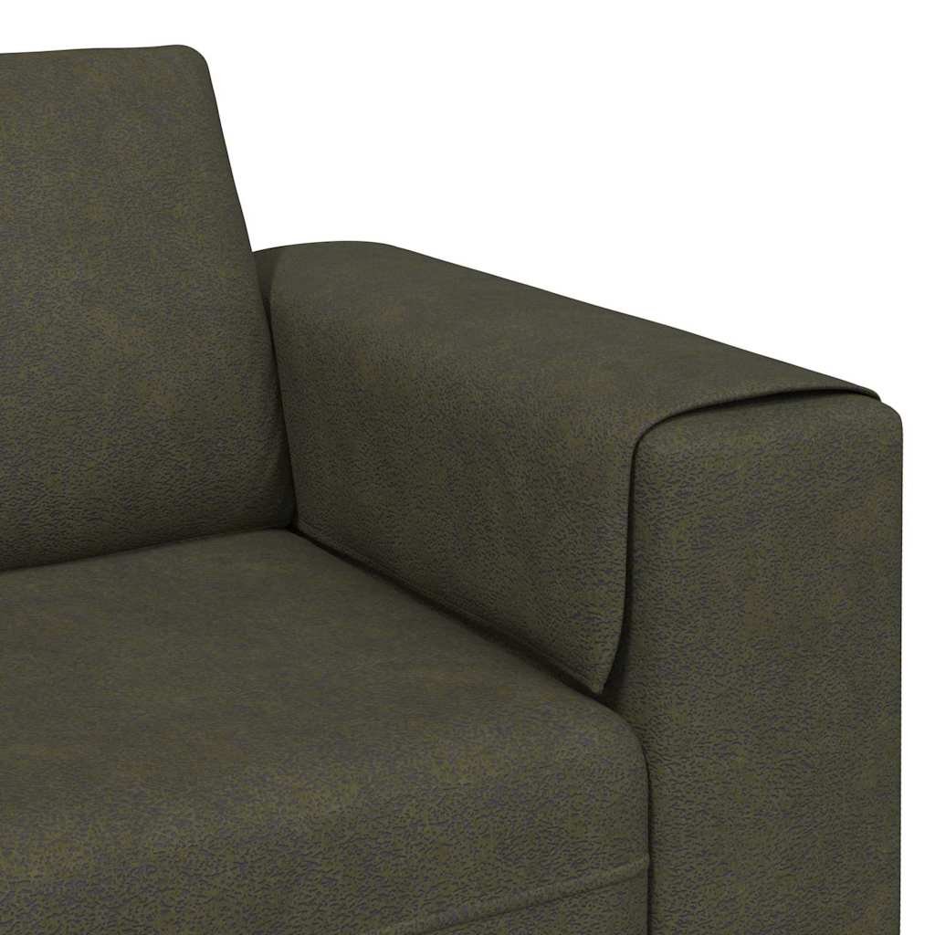 Sofa Sæt Army Grøn Faux Suede Læder