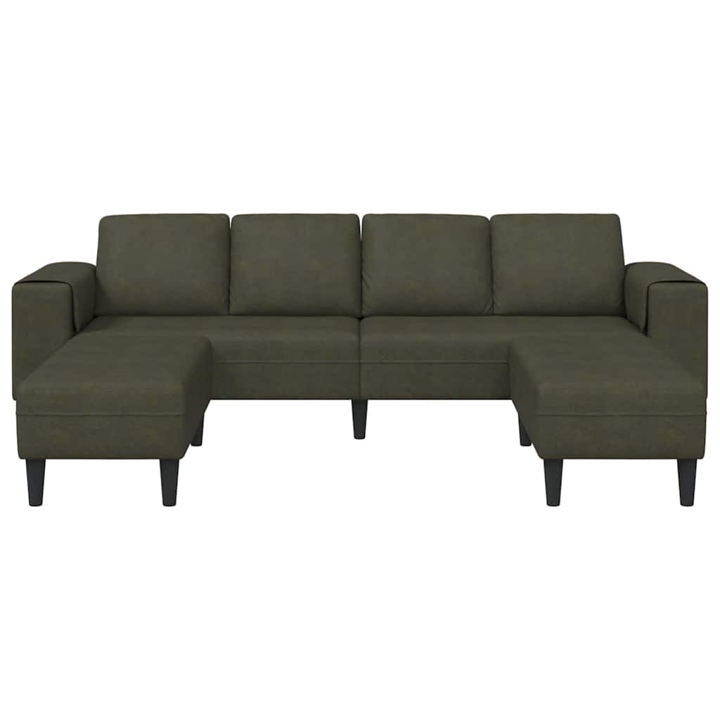 Sofa Sæt Army Grøn Faux Suede Læder