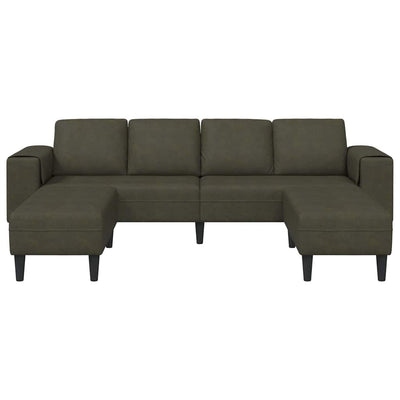 Sofa Sæt Army Grøn Faux Suede Læder