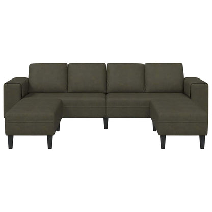 Sofa Sæt Army Grøn Faux Suede Læder