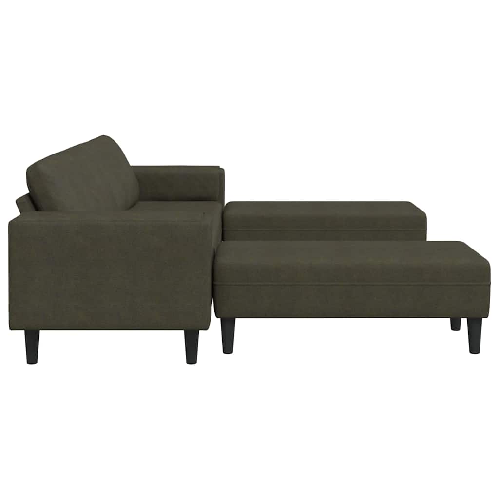 Sofa Sæt Army Grøn Faux Suede Læder