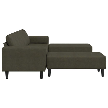 Sofa Sæt Army Grøn Faux Suede Læder