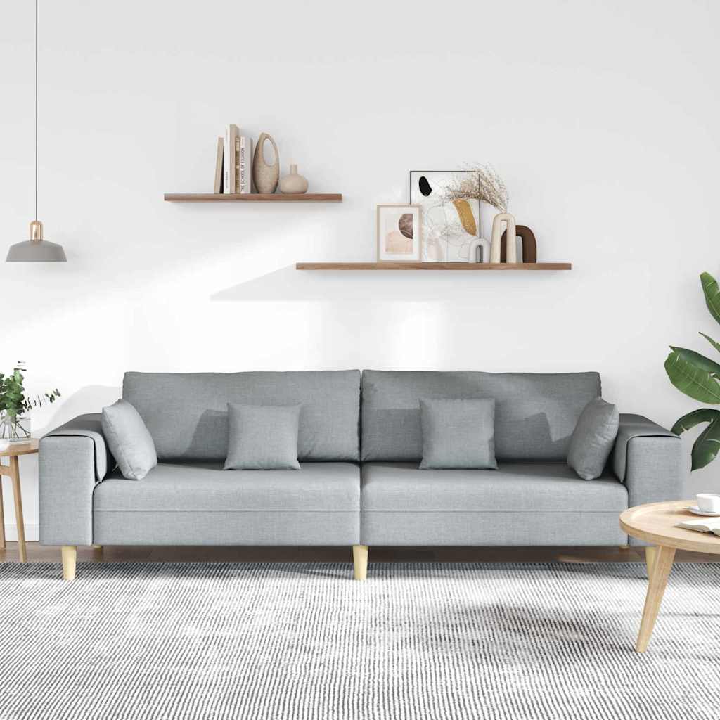 Stof Sofa Med Pude Lysegrå 208 Cm Stof
