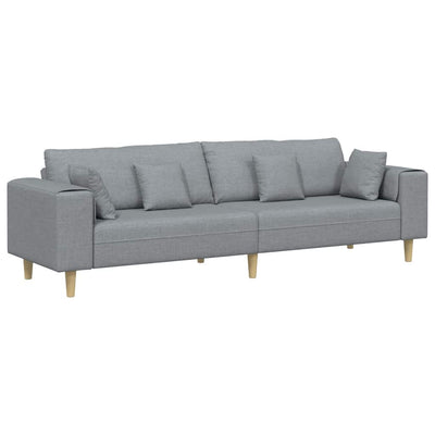 Stof Sofa Med Pude Lysegrå 208 Cm Stof