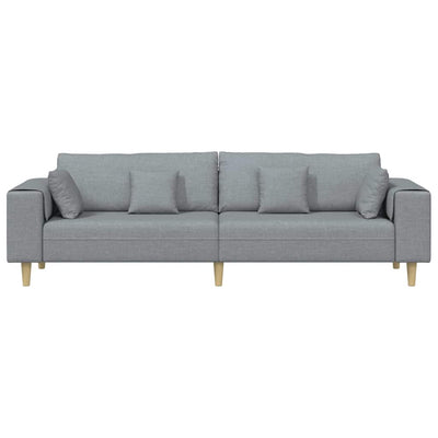 Stof Sofa Med Pude Lysegrå 208 Cm Stof