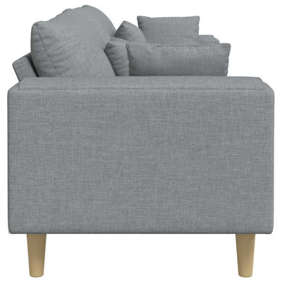 Stof Sofa Med Pude Lysegrå 208 Cm Stof