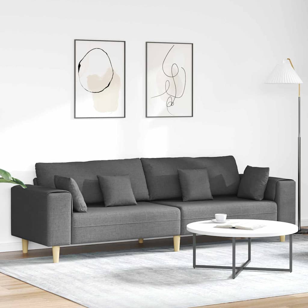 Stof Sofa Med Pude Mørkegrå 208 Cm Stof
