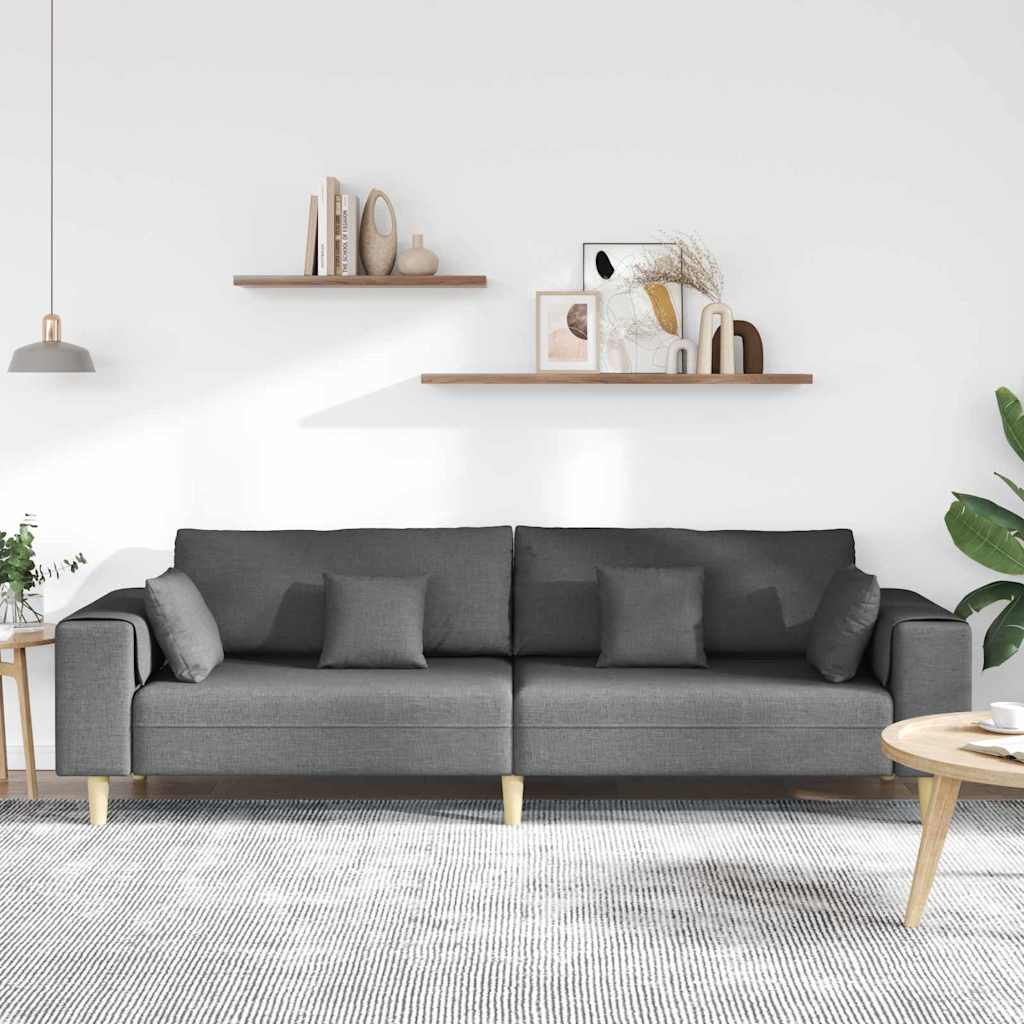 Stof Sofa Med Pude Mørkegrå 208 Cm Stof