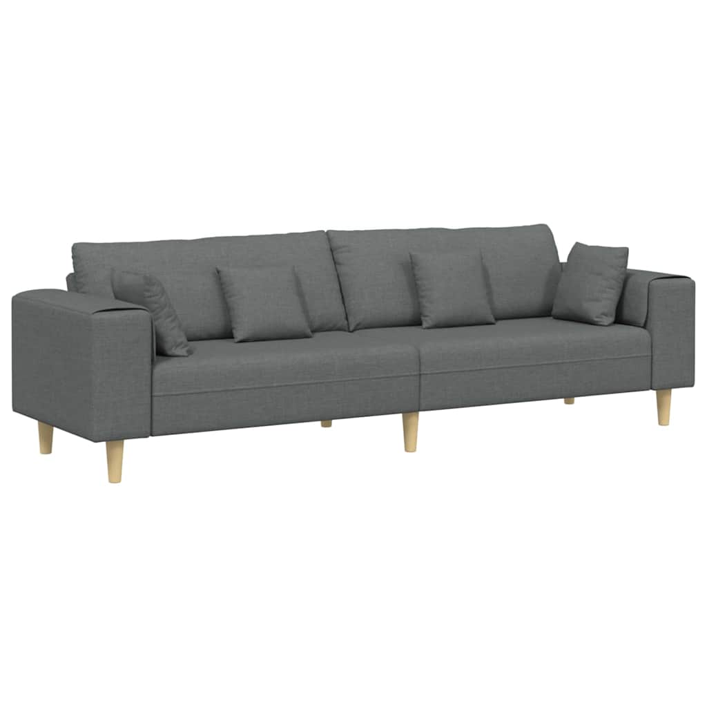 Stof Sofa Med Pude Mørkegrå 208 Cm Stof