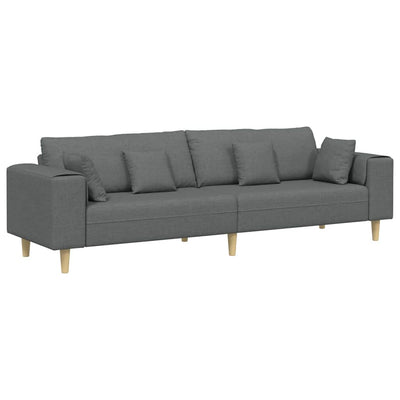 Stof Sofa Med Pude Mørkegrå 208 Cm Stof