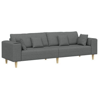 Stof Sofa Med Pude Mørkegrå 208 Cm Stof