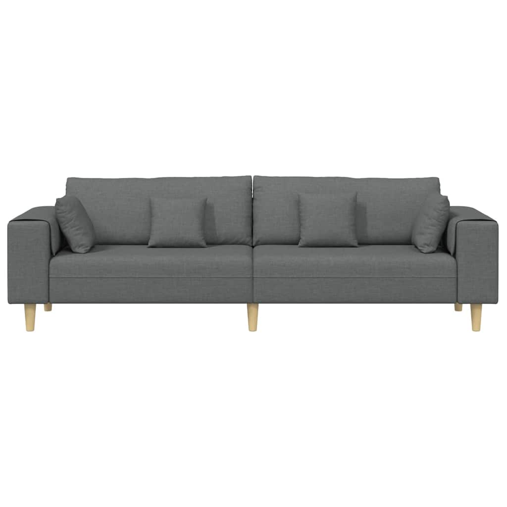 Stof Sofa Med Pude Mørkegrå 208 Cm Stof