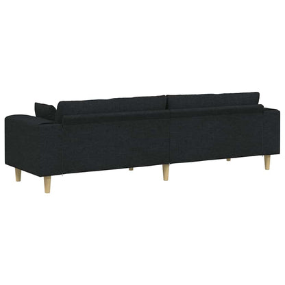Stof Sofa Med Pude Sort 208 Cm Stof