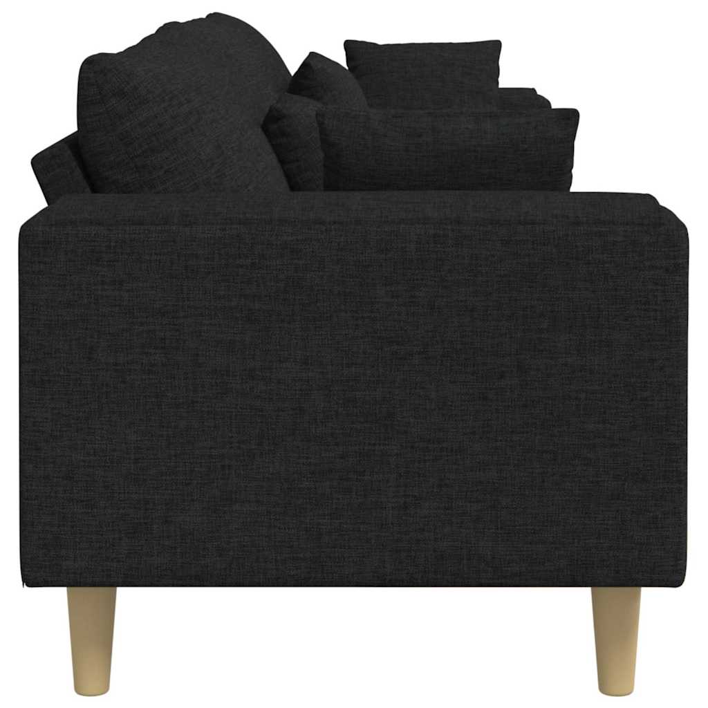 Stof Sofa Med Pude Sort 208 Cm Stof