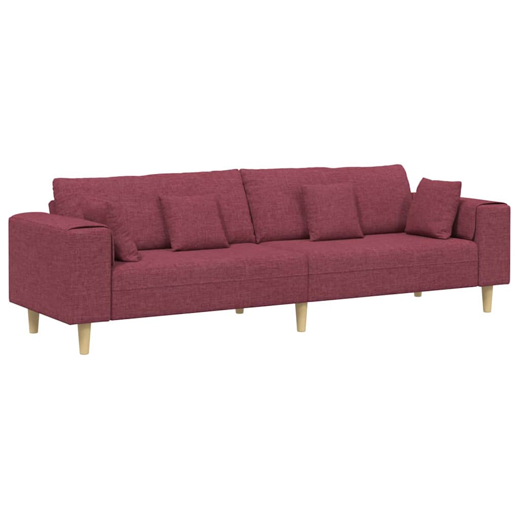 Stof Sofa Med Pude Vinrød 208 Cm Stof
