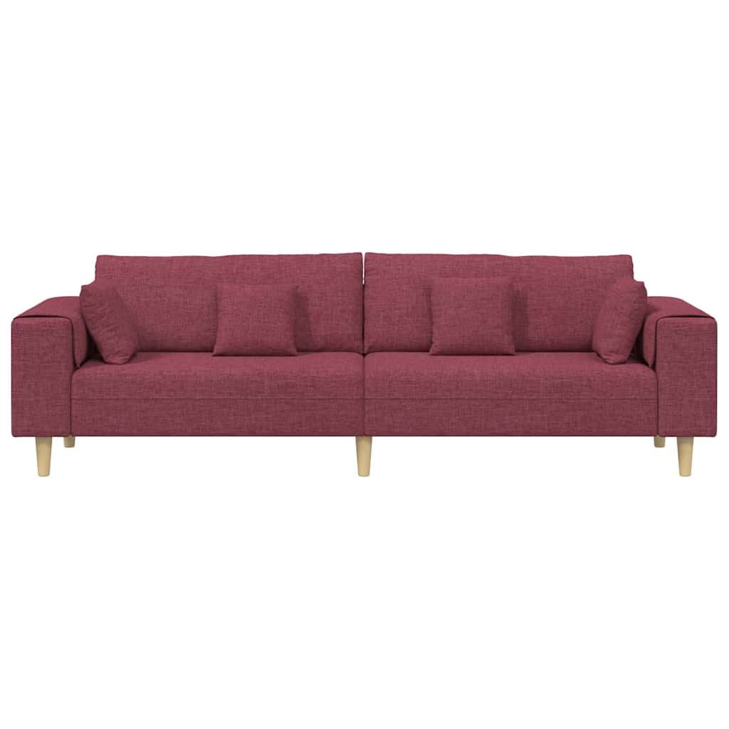 Stof Sofa Med Pude Vinrød 208 Cm Stof