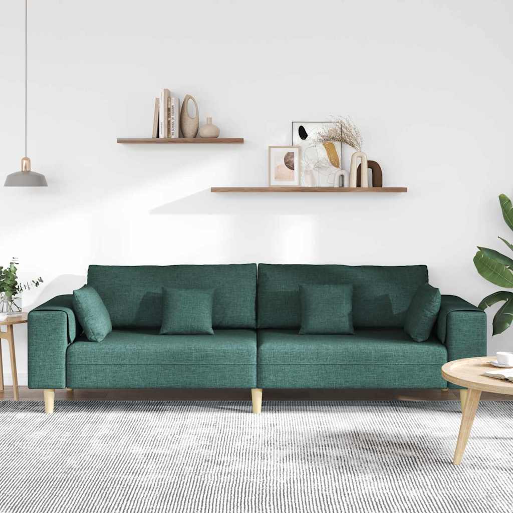 Stof Sofa Med Pude Mørkegrøn 208 Cm Stof