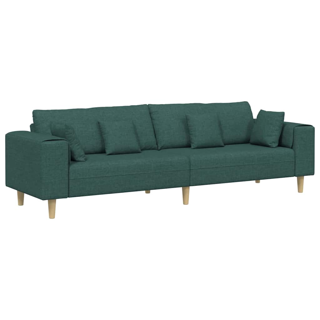 Stof Sofa Med Pude Mørkegrøn 208 Cm Stof