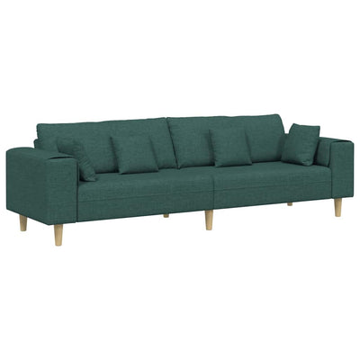 Stof Sofa Med Pude Mørkegrøn 208 Cm Stof