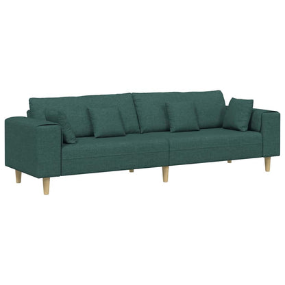 Stof Sofa Med Pude Mørkegrøn 208 Cm Stof