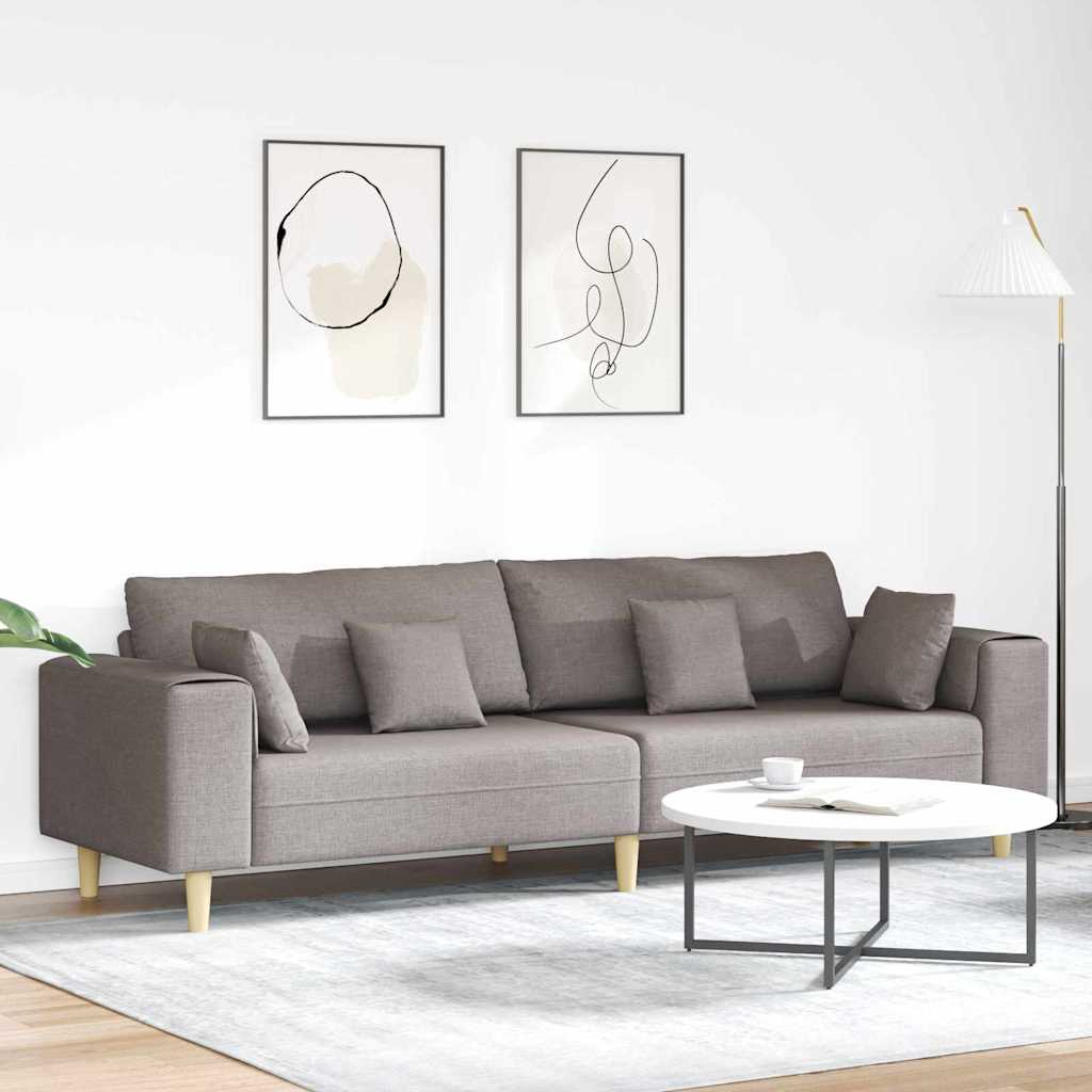 Stof Sofa Med Pude Gråbrun 208 Cm Stof