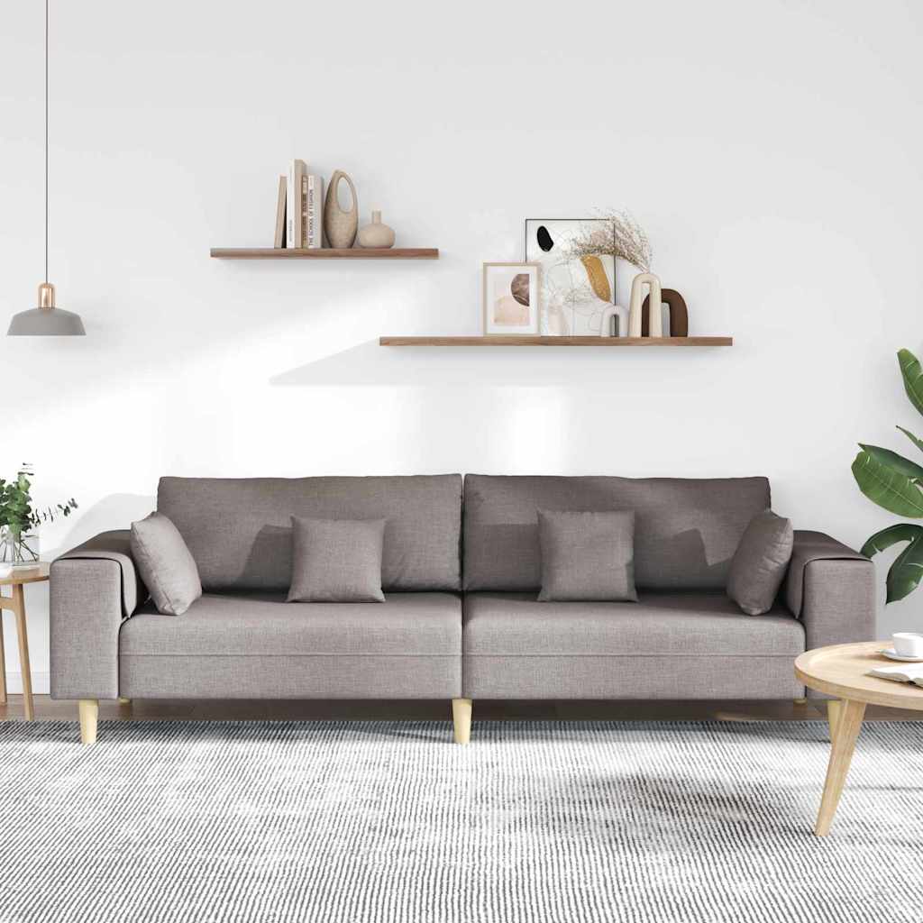 Stof Sofa Med Pude Gråbrun 208 Cm Stof