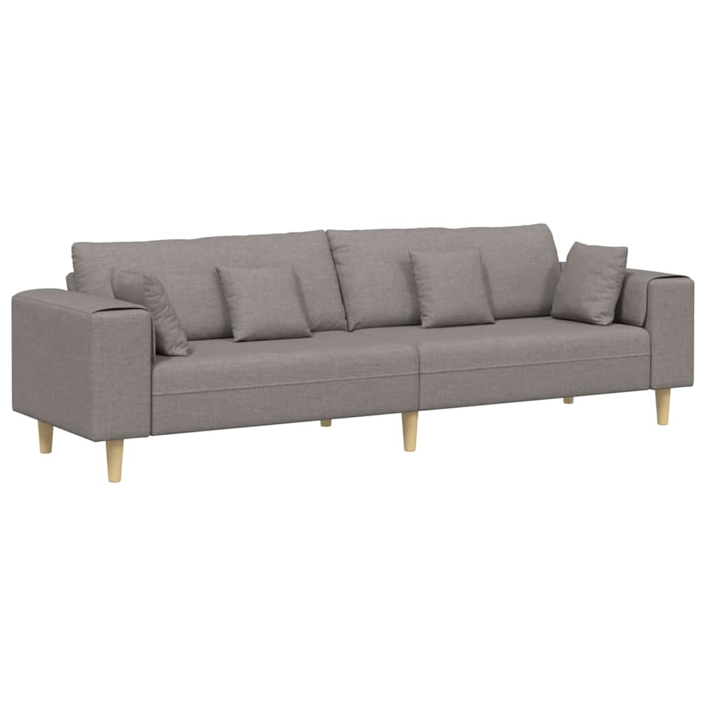 Stof Sofa Med Pude Gråbrun 208 Cm Stof
