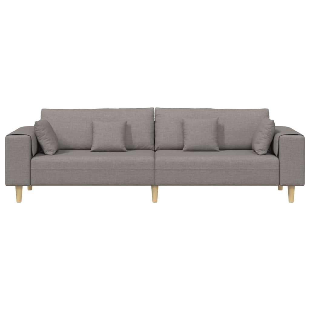 Stof Sofa Med Pude Gråbrun 208 Cm Stof