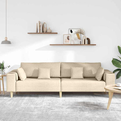 Stof Sofa Med Pude Creme 208 Cm Stof