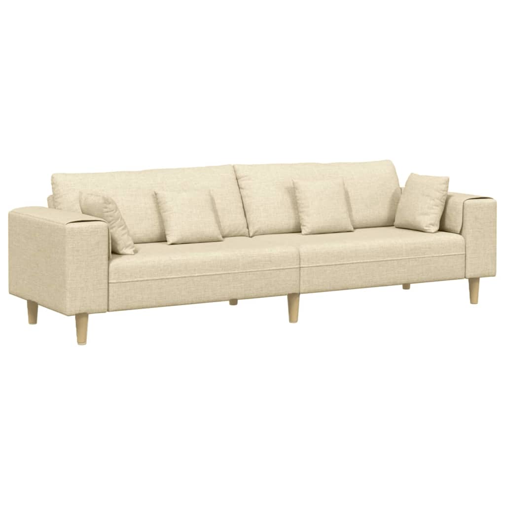 Stof Sofa Med Pude Creme 208 Cm Stof
