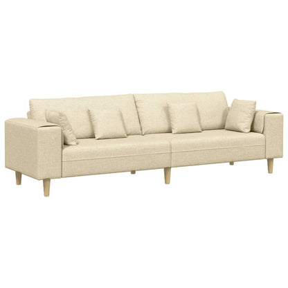 Stof Sofa Med Pude Creme 208 Cm Stof
