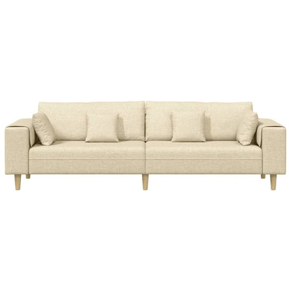 Stof Sofa Med Pude Creme 208 Cm Stof
