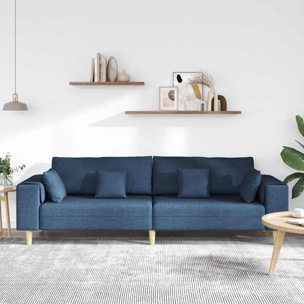 Stof Sofa Med Pude Blå 208 Cm Stof