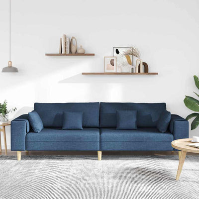 Stof Sofa Med Pude Blå 208 Cm Stof