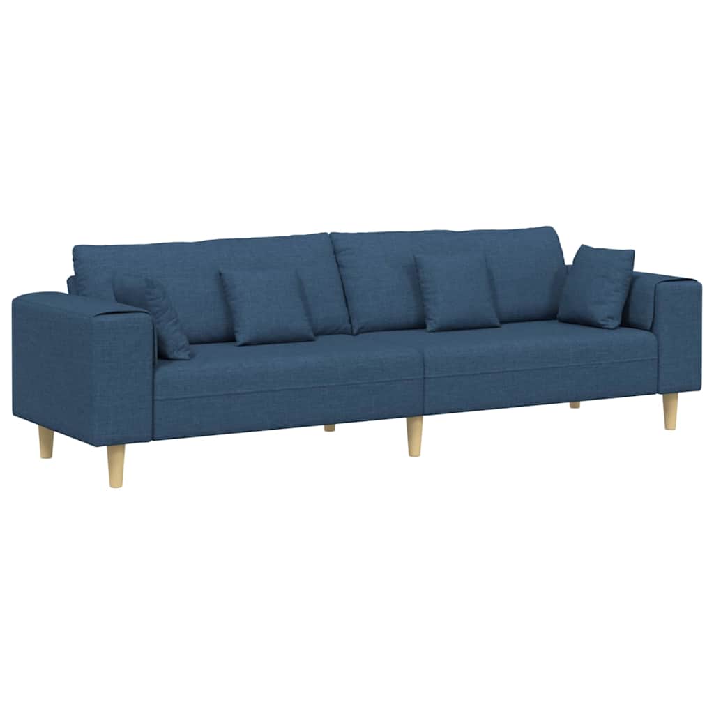 Stof Sofa Med Pude Blå 208 Cm Stof