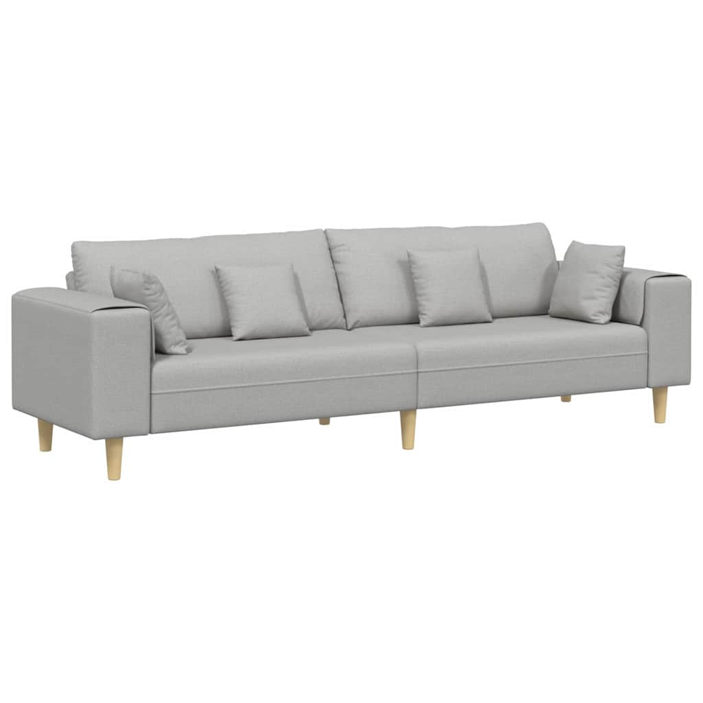 Stof Sofa Med Pude Skygrå 208 Cm Stof