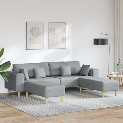 Stof Sofa Med Pude Lysegrå 208 Cm Stof