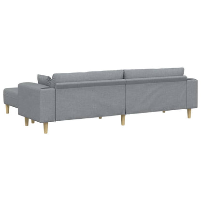 Stof Sofa Med Pude Lysegrå 208 Cm Stof