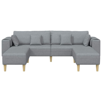Stof Sofa Med Pude Lysegrå 208 Cm Stof