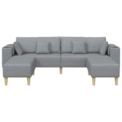 Stof Sofa Med Pude Lysegrå 208 Cm Stof